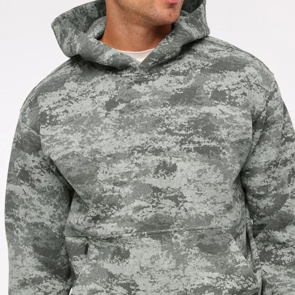 ABERCROMBIE & FITCH YPB neoKNIT MAX Popover Camo Hoodie Sweatshirt Large - Picture 2 of 2